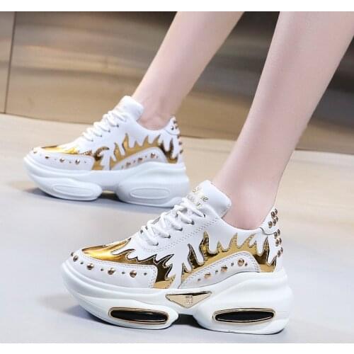 Thick-Soled Increased Womens Shoes Spring And Autumn New Fashion All-Match Plus Size 40 Casual Sports Shoes