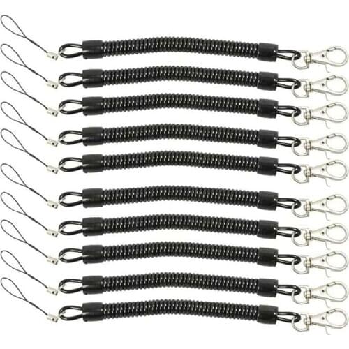 1PC Spring Coil Keychain Lobster Clasp Hook Spring Stretchy Coil Keyring Keychain Strap Rope Cord Swivel Clasp Clips Key Hooks