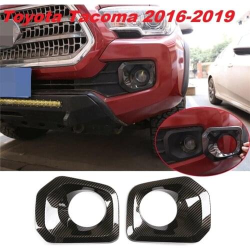 2Pcs Front Bumper Fog Light Lamp Grille Cover Trim for Toyota Tacoma 2016-2019