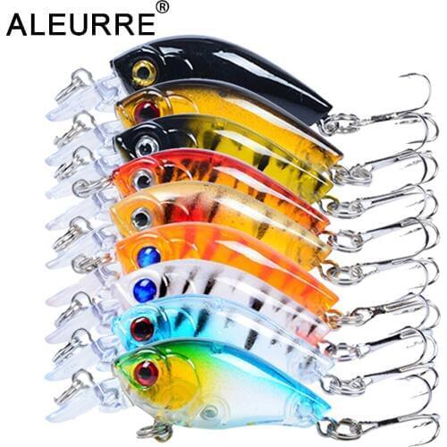 4.5cm/4g Mini Crank Bait Fishing Lure Rattlin Pesca 3D Eyes Wobbler Topwater Crankbait Isca artificial superf cie Fishing Tackle