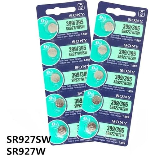 5pcs/lot Sony 100% Original 395 SR927SW 399 SR927W AG7 LR927 1.55V Silver Oxide Watch Battery Watch Battery MADE IN JAPAN