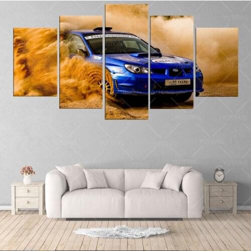 5 Pieces Supercar sports Canvas Wall Art HD Prints Modular Poster Subaru Impreza WRX Poster Canvas Painting home decor Art Frame