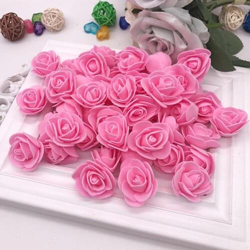 50pcs cheap PE mini artificial flowers for home wedding decoration accessories fake foma bears scrapbook diy wreath needlework