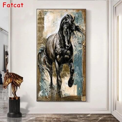 Diamond Painting Abstract animal art, painted horse 5d Cross Stitch Diamond Embroidery Gift Home Decor Needlework Picture PP1589