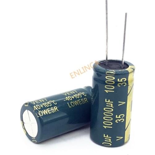 6pcs/lot high frequency low impedance 35V 10000UF 18*35MM aluminum electrolytic capacitor 10000uf 35v 35V10000UF 20