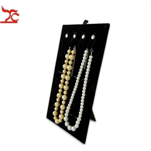 Black Velvet 4 Slot Necklace Pendant Chain Jewelry Display Storage Holder Velvet Easel Bracelet Organizer Expositor Rack Stand