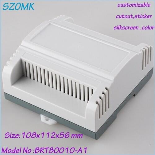 Free shipping abs plastic din rail project case (1 pcs) 108*112*56mm enclosure box customizable abs switch box control box