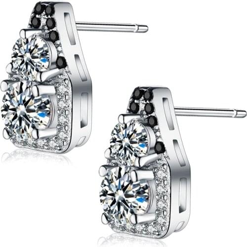 Black Awn Stud Earrings