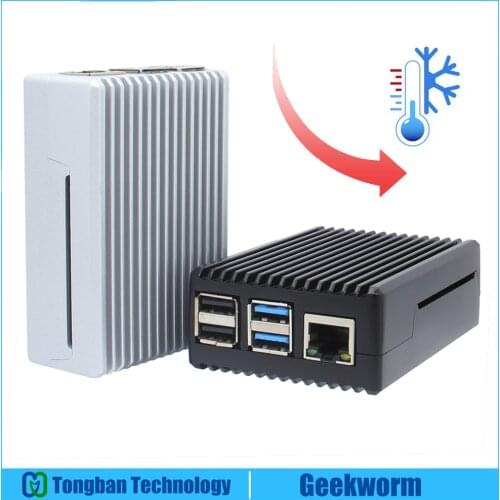 Raspberry Pi 4 Model B Heavy-duty Aluminum Alloy Passive Cooling Heat Dissipation Metal Case for Raspberry Pi 4B/Pi 4B Only