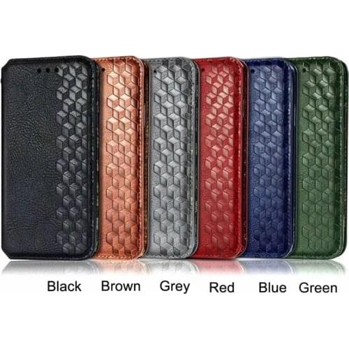 10Pcs PU Leather Wallet Flip Phone Cover Lattice TPU Case for Huawei Nova 8 Pro P smart 2021 Mate 40 P40 P30 Lite Honor 30S 10X