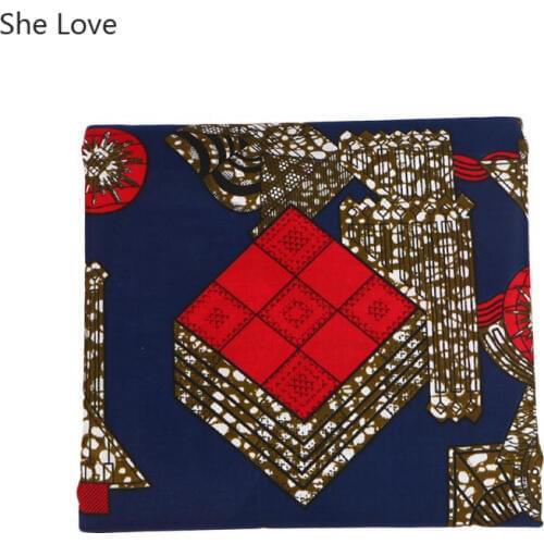 Chzimade 3Yards/lot African Wax Print Fabrics Ripstop Real Wax Patchwork Fabric For Women Party Wedding Dress Diy Sewing Crafts