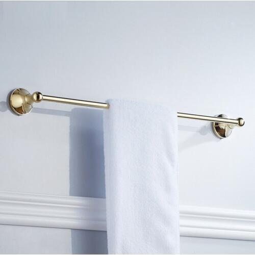 Luxury Gold Color Bathroom Towel Holder Single Towel Bar Towel Rack Brass Towel Rail Bathroom Accessories