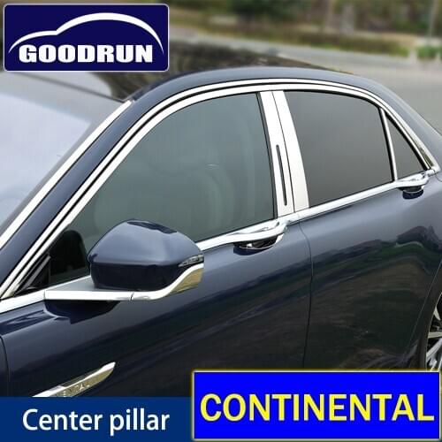 For Lincoln CONTINENTAL Car Styling Stainless Steel External Decoration Car Accessory Center Pillar Window Sticker Trim