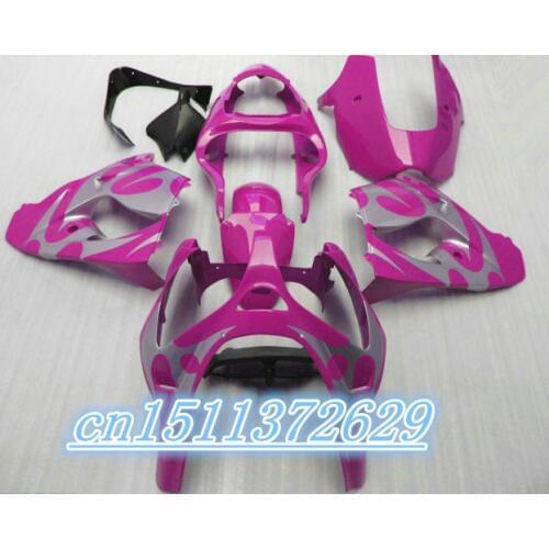 Dor-High quality silver pink For KAWASAKI ZX9R NINJA ZX-9R 2002-2003 ZX 9R ZX9 R Fairing Kit D