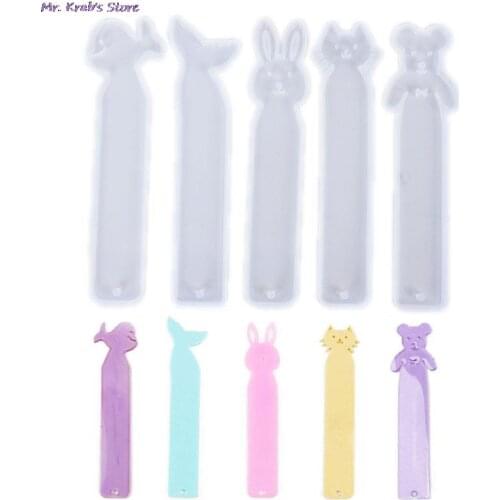 Resin Bookmark Mould Rectangle Animal Silicone Mold DIY Making Epoxy Jewelry