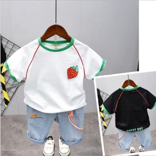 New Childrens Clothing Suit For Boys Sets Kids Summer Short-Sleeve T-Shirt + Pants Two-piece Baby Sets 2-6Years