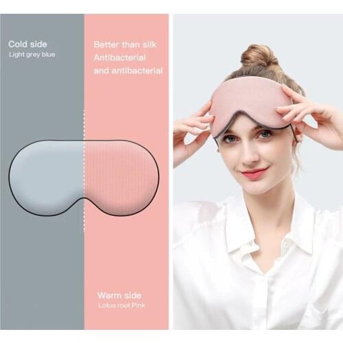 Summer Sleep Mask Ice Silk Eye Patches Double Sided Cold Warm Soft Eyeshade Solid Refreshing Face Comfort