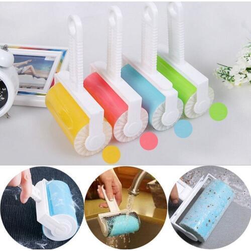 1pcs Hot New Washable Roller Cleaner Lint Sticky Picker Pet Hair Fluff Remover Brush Reusable Random Color
