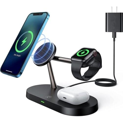 Tongdaytech 15W Magnetic Phone Wireless Chargers For Iphone 12 Pro Max 3IN1 Fast Charge Charger For Apple WatchAirpods Pro