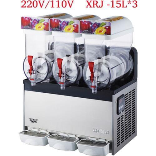 220V/110V Slush Machine 15L Beverage Ice Machine Snow Melting Machine 3 Tanks of Commercial Slush Machine XRJ -15L*3