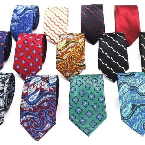 Mens Slim Tie 7cm Skinny Tie Blue Floral Tie Classic Red Paisley Tie Casual Necktie For Men Business Wedding Bowknot Ties