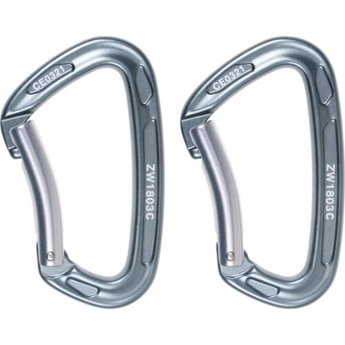 Set of 2 Outdoor 24KN Rock Climbing Caving Carabiner Rappelling Rescue Arborist Snap Clip Hook - CE Certification Climbing Acces