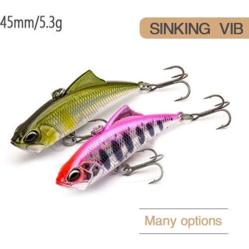 2021 New VIB Fishing Lures 45mm 5.3g Spearhead Vibration for Pike Accessories Sinking Artificial Bait Ice Wobbler Trouts Tackle