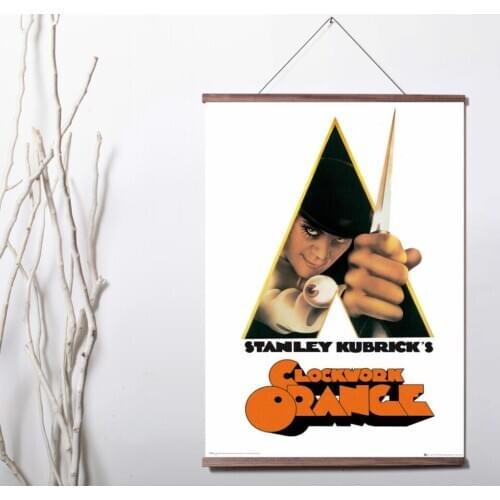 Clockwork Orange Movie Art Canvas poster decoration painting with solid wood hanging scroll