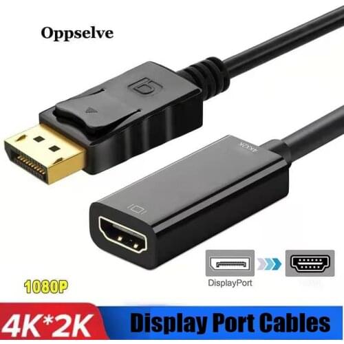 Displayport DP to HDMI-compatible Adapter 4K Display Port Cables For HP/DELL Laptop PC 1080P PS 4 3 HDTV Cable Adapter Converter