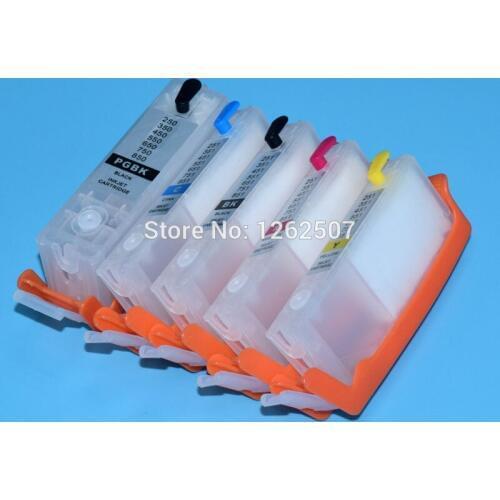 PGI-250XL CLI-251XL PBK BK C M Y GY 6Color Refill Ink Cartridge For Canon PIXMA MG6320 MG7120 iP8720 Printers (6Colors)