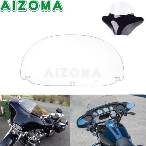 Clear Front Fairing Wind Screen Windshield 10in For Harley Softail Road King Street Bob Electra Super Glide Dyna Air Deflector