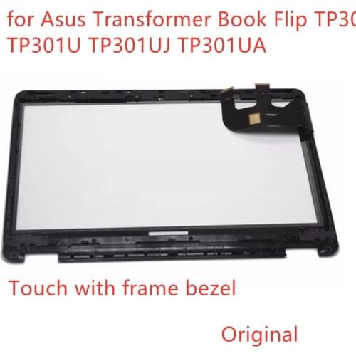 With frame bezel 13.3" Touch Screen Digitizer Glass Replacement for Asus Transformer Book Flip TP301 TP301U TP301UJ TP301UA