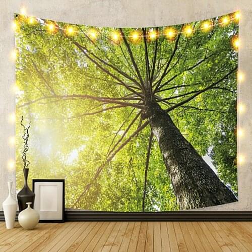 Sunshine with Tree Tapestry Vintage Exotic Summer Plant Nature Frame for Bedroom Photography Wall Decor
