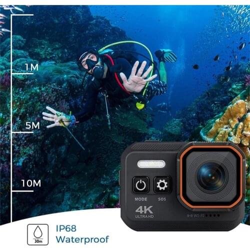 Ultra HD 4K Sports Helmet Video Recording Camera With Remote Control 16MP 2.0'' LCD Screen 170D Underwater Waterproof Vedio Cam