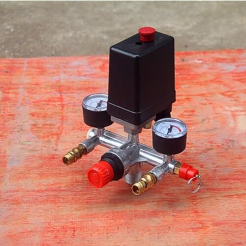 Manifold Pressure Air Compressor Aluminum Switch Set Easy Install Accessories Gauges Tool Relief 90-120PSI