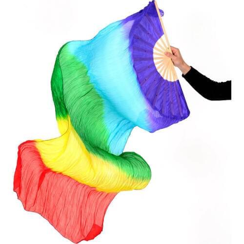 Belly Dance Fan For Women Bellydance Fans 100% Silk Veil Oriental Dance Costume Accessories Professional Stage Prop