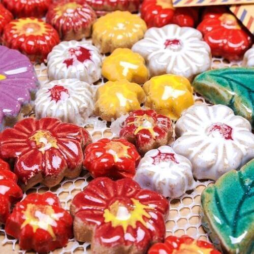 Vintage colorful pottery flowers irregular ceramic mosaic tiles for home improvement kitchen backsplash HMCM1010