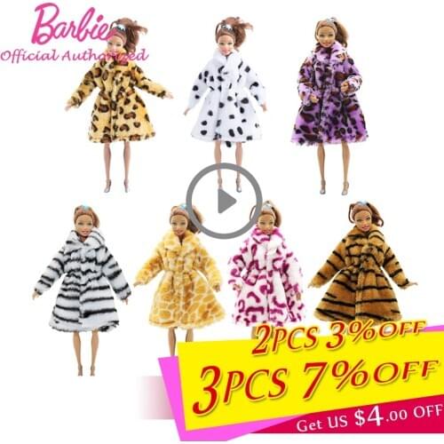 High Quality Fashion Handmade Clothes Dresses Grows Outfit Flannel coat for Barbie Doll dress for girls best gift