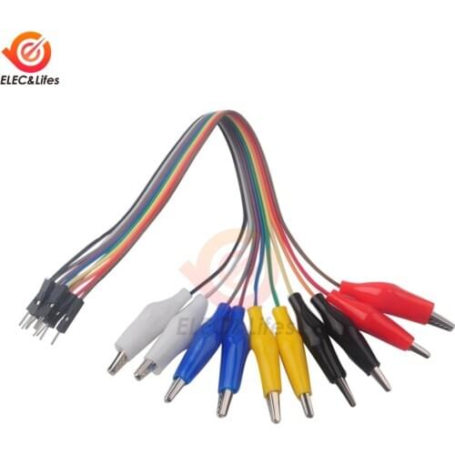 20/30CM 2 in 1 Alligator Clip to Dupont Cable 10PIN Male/Female connector Crocodile Clip Test Leads Test Jumper Wire For Arduino