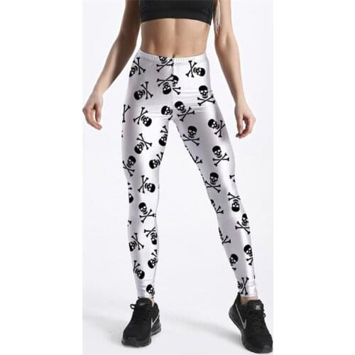 Push Up Women Leggings Skull Print Skinny Slim High Waist Yo-ga Pants Joggng Ladies Workout Fitness Legging Sweatpants Jogging