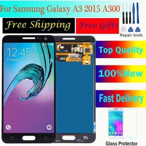 LCD For Samsung Galaxy A3 2015 A300 A3000 A300F A300M LCD Display+Touch Screen Assembly brightness Can adjust 100% Tested TFT