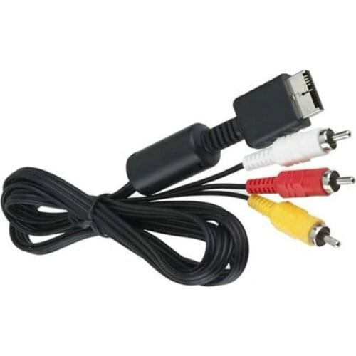 1.8m 6ft Audio Video AV Conversion Cable to 3 RCA A/V TV Adapter Cord Wire For Sony PlayStation PS2 PS3 Gamepad Cables 500pcs