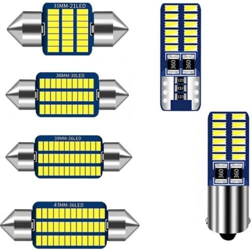 1pcs Car LED Light Festoon 31mm 36mm 39mm 41mm Canbus T10 C5W C10W Interior Reading Dome Bulb Parking Turn Lamps No Error