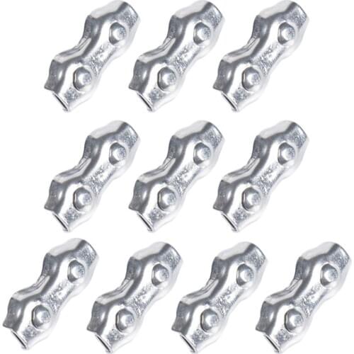 10PCS M2-M5 wire rope clip clamp cable galvanised steel connect fixing Stainless Steel Duplex 2-Post Cable Clamp Wirerope Clips