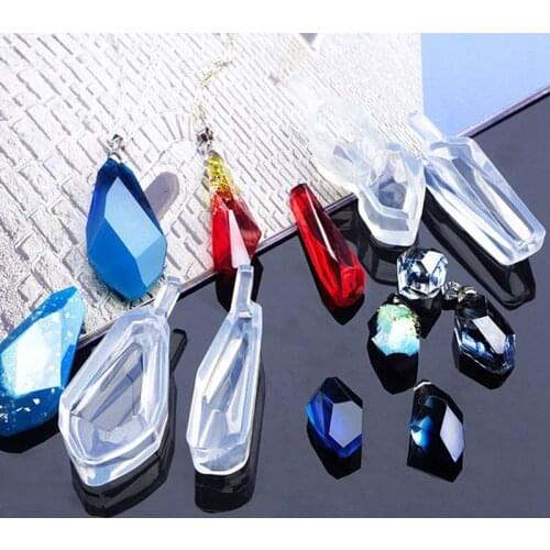 4 Pieces Assorted Shape Cabochon Silicone Earring Necklace Pendant Mold for Epoxy Resin Jewelry Making DIY Crafts