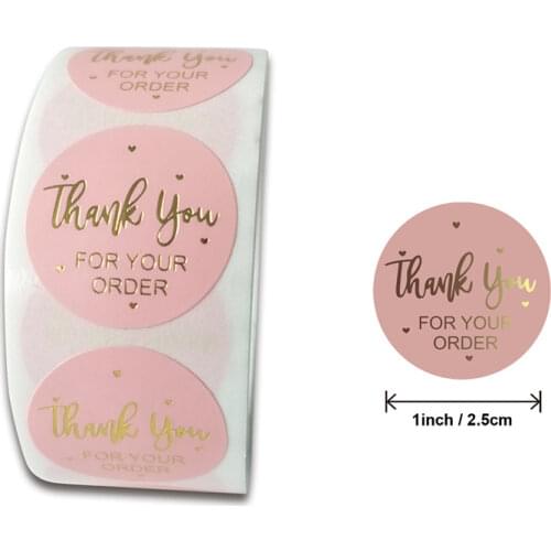 500Pcs Round Labels Handmade Kraft Paper Packaging Sticker for Cake Box Paper Bags Gift Box Packing Bag Wedding Thanks Stickers