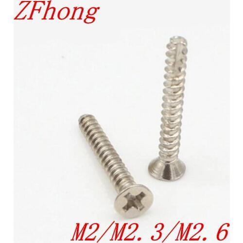 500pcs/lot Cutting Tapping Screws m2 M2.3 M2.6 Steel With nickel Scrape Point self tapping