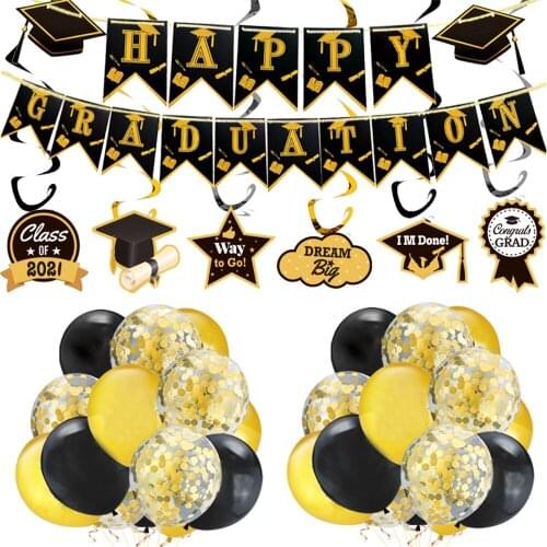 53Pcs/set ​Graduation Party Decoration Congrats Party Decoration Congrat Grad Cake Topper Backdrop Banner Graduation Themes