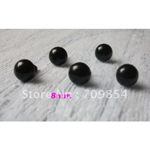 8mm black color toy animal safety plastic eyes with washers/ doll eyes accessories/400pcs