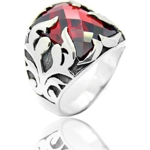 925 sterling Silver Zircon Stone Knight Model Ring